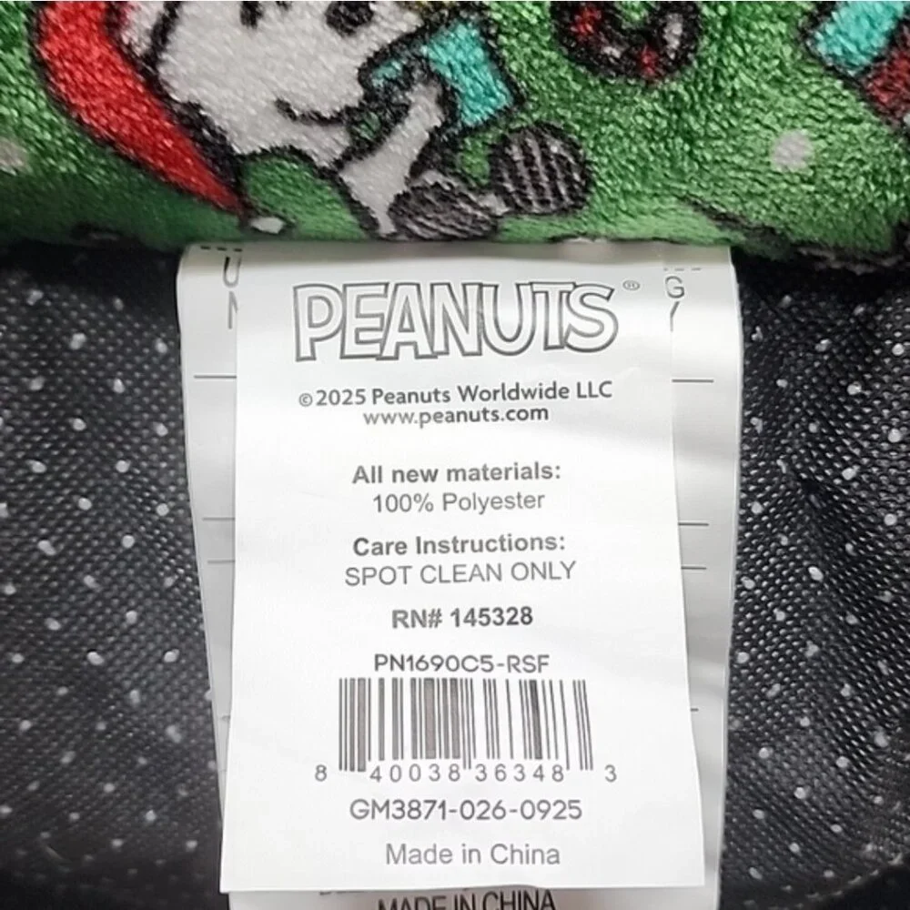 Charlie Brown Snoopy Christmas Pet Cat Dog Bed New With Tags 2025 Green Multi
